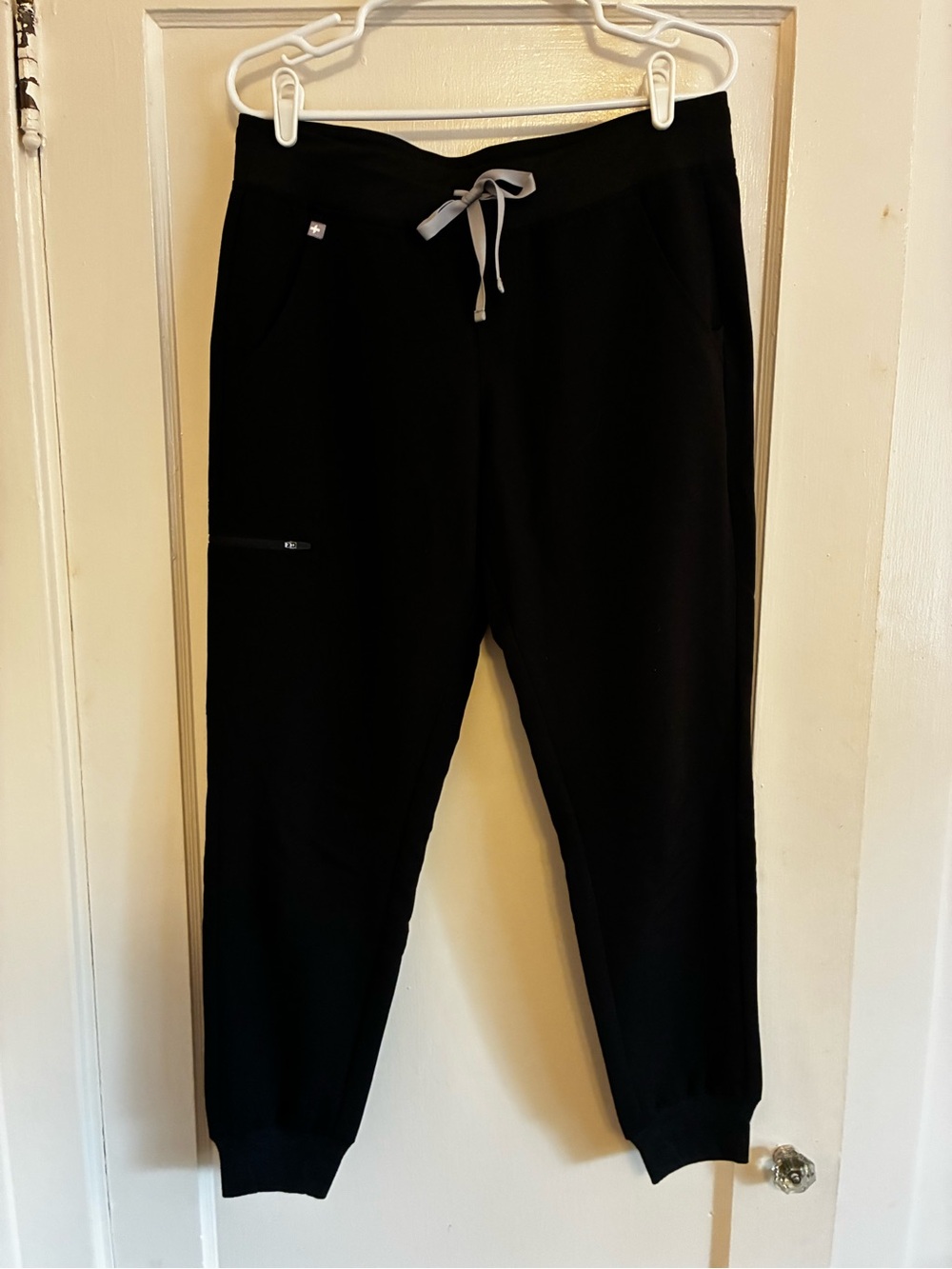 Figs Black Joggers with Gray Drawstring